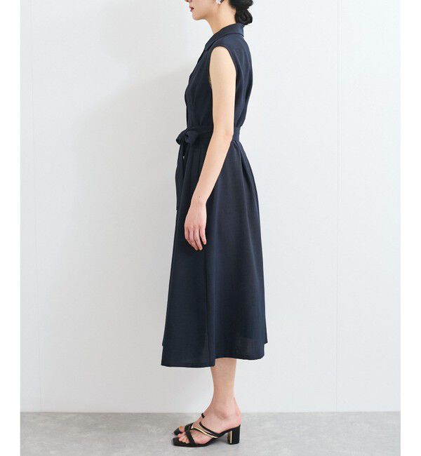 VIS「【美easy】リネンライクジレワンピース【接触冷感/洗える】」|ワンピース|