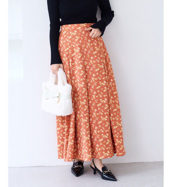 VIS「【WEB限定】アソート柄セミフレアロングスカート」|スカート|