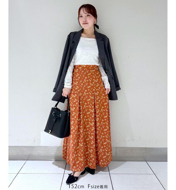VIS「【WEB限定】アソート柄セミフレアロングスカート」|スカート|