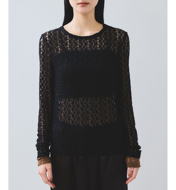 VIS「【WEB/一部店舗限定】レース配色プルオーバー」|Tシャツ・カットソー|