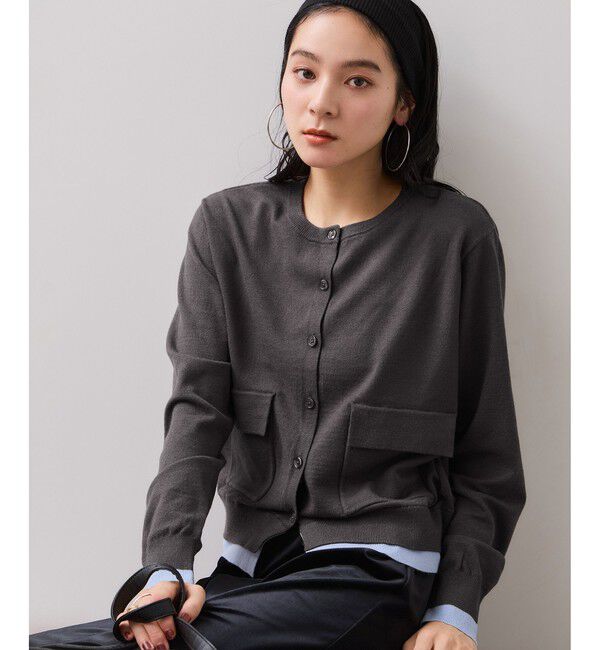 VIS「【WEB限定】ダブルポケットバイカラーレイヤードカーディガン」|カーディガン|