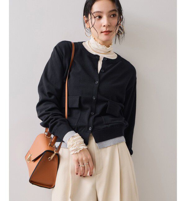 VIS「【WEB限定】ダブルポケットバイカラーレイヤードカーディガン」|カーディガン|