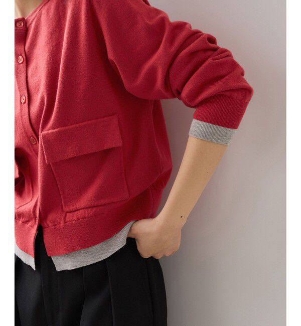 VIS「【WEB限定】ダブルポケットバイカラーレイヤードカーディガン」|カーディガン|