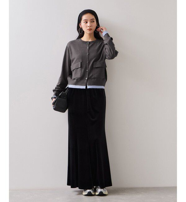 VIS「【WEB限定】ダブルポケットバイカラーレイヤードカーディガン」|カーディガン|