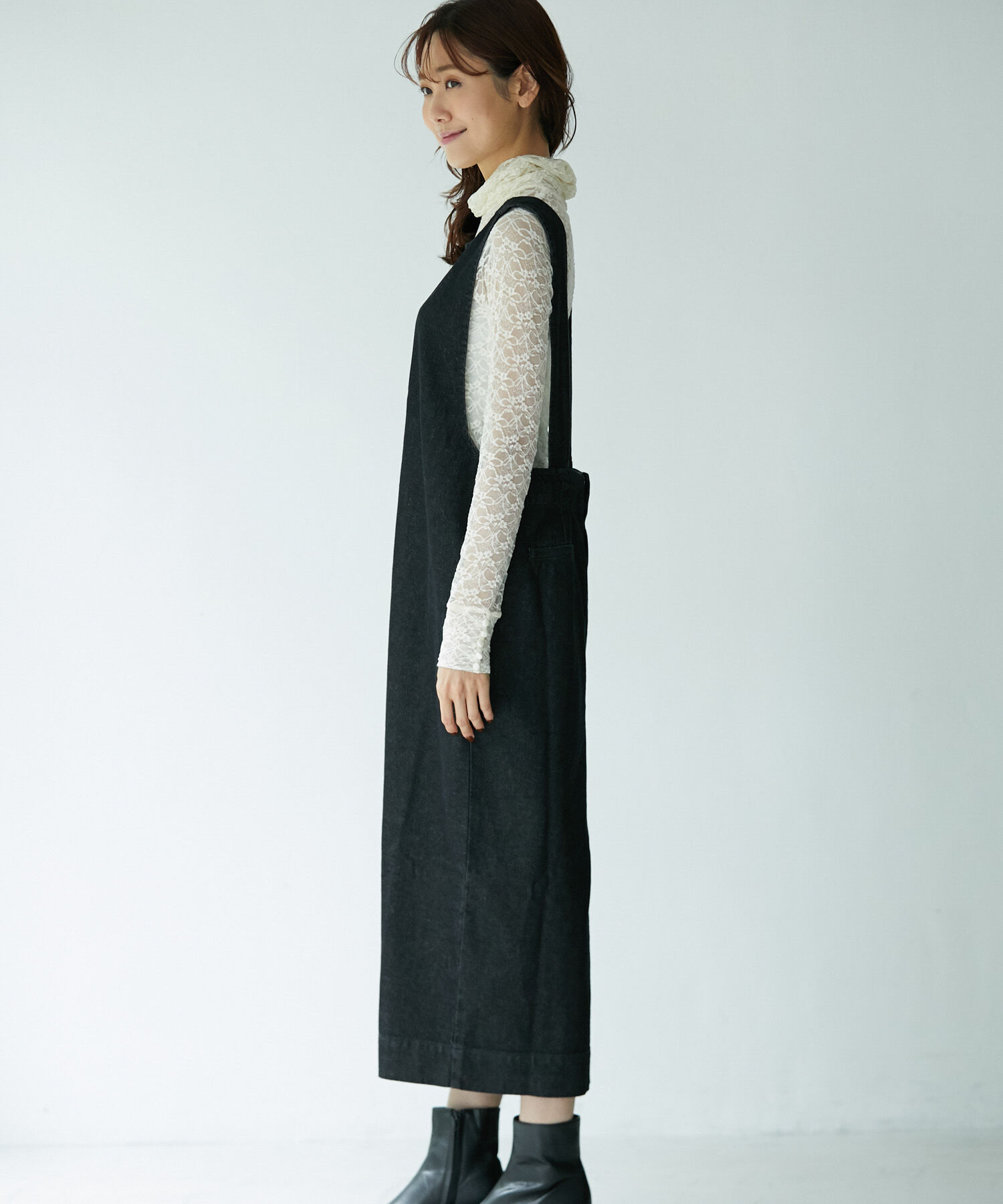 Rope&rsquo;Picnic「デニムジャンパーワンピース」|ジャンパースカート|