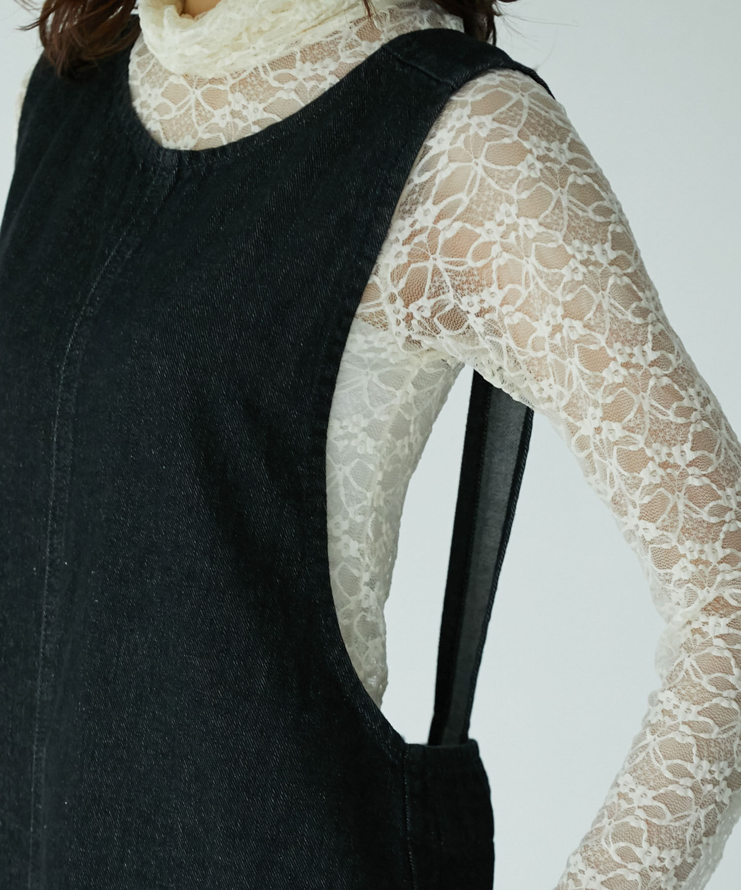 Rope&rsquo;Picnic「デニムジャンパーワンピース」|ジャンパースカート|