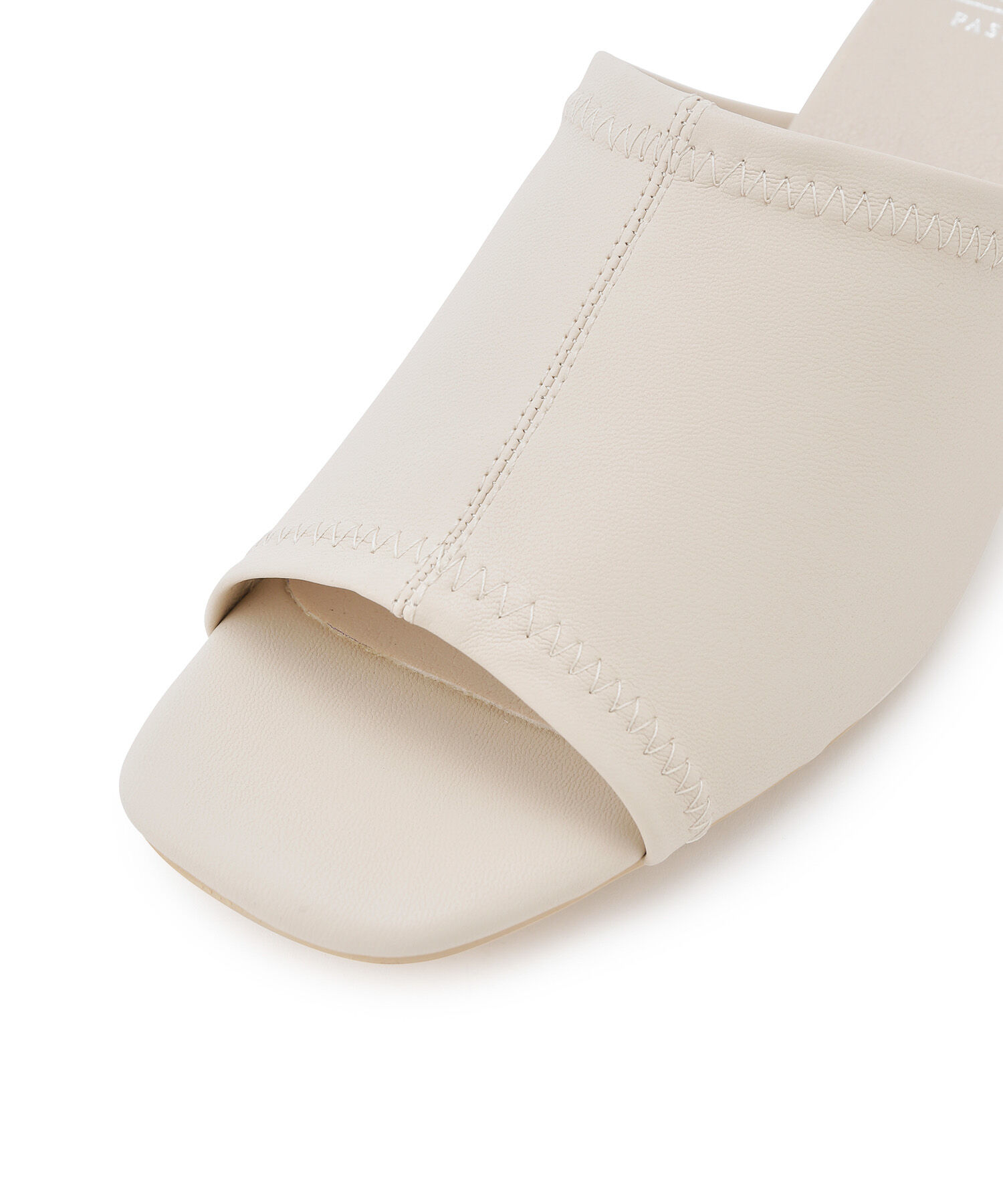 ROPE PICNIC PASSAGE「【WEB限定カラー:グリーン】ストレッチアッパーフレアブロックヒールミュール」|サンダル|