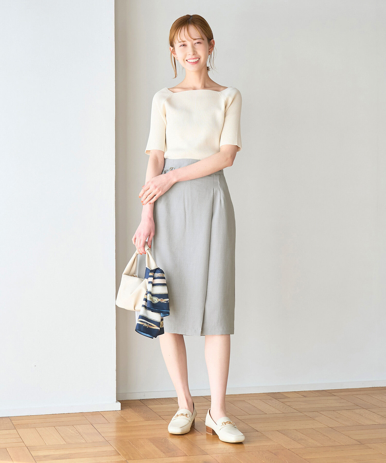 Rope&rsquo;Picnic「【着丈が選べる/着丈短め】リネンライクラップスカート」|スカート|