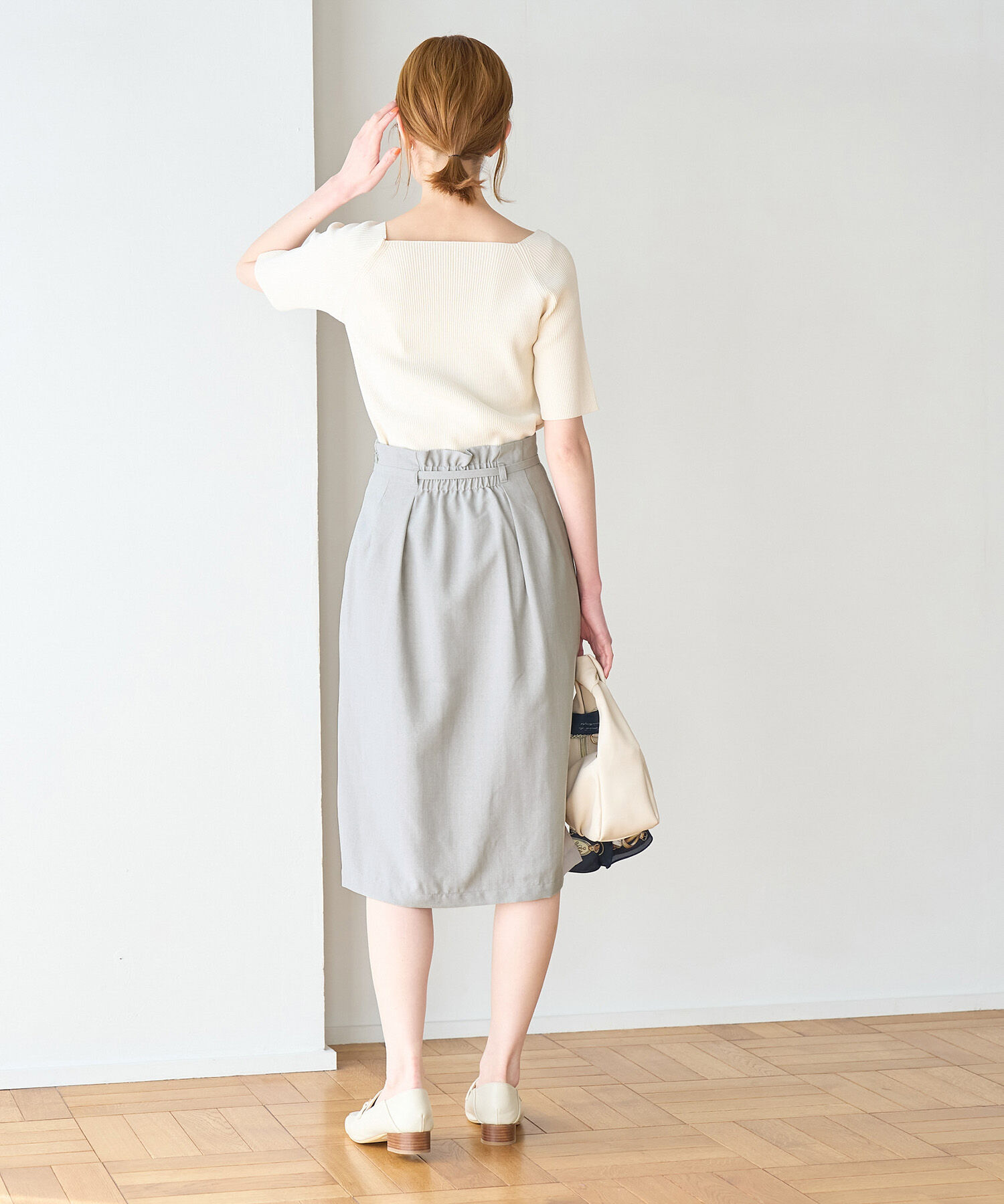 Rope&rsquo;Picnic「【着丈が選べる/着丈短め】リネンライクラップスカート」|スカート|