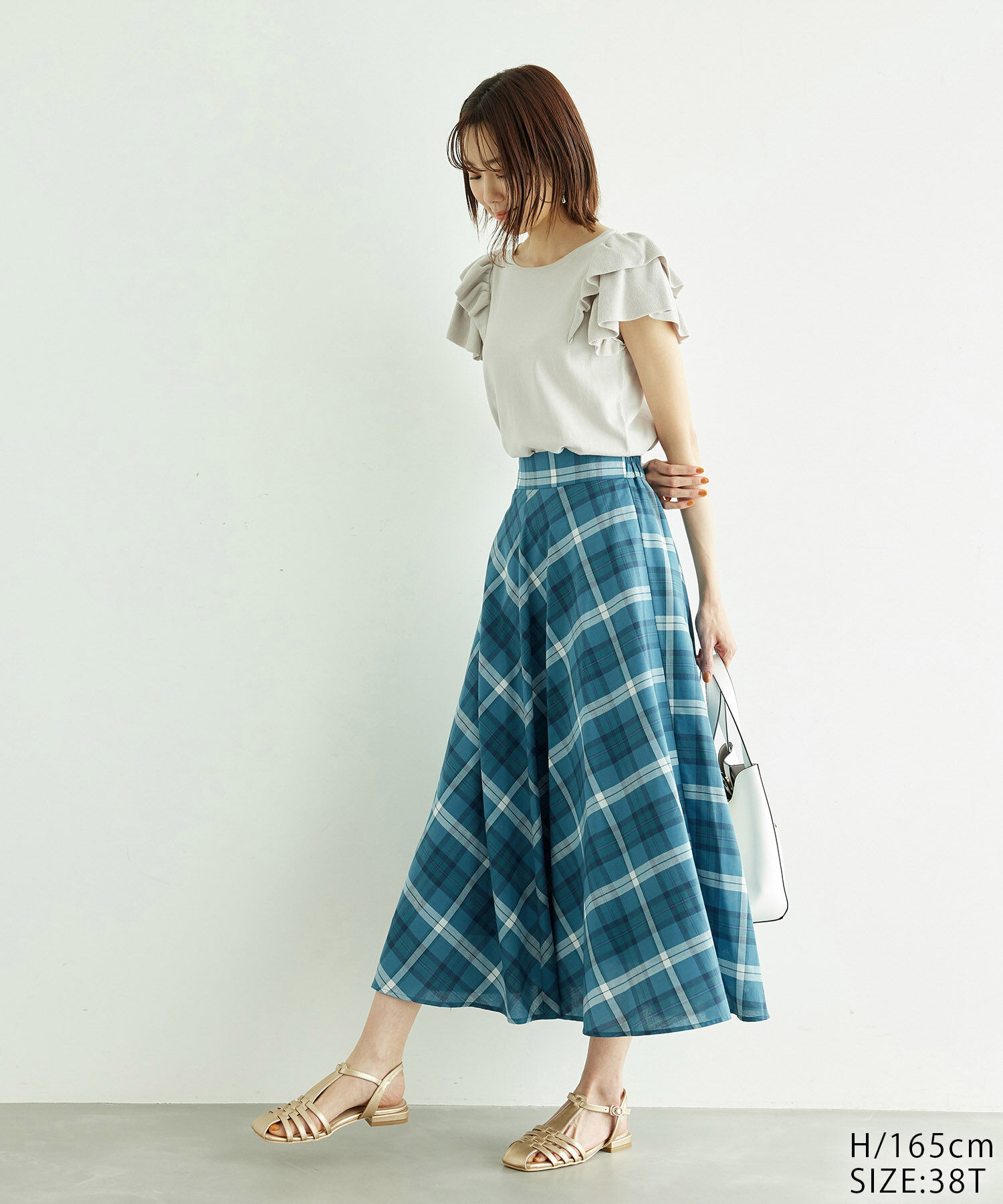 Rope&rsquo;Picnic「【WEB限定カラー:ネイビー】着丈が選べるマドラスチェックスカート」|スカート|