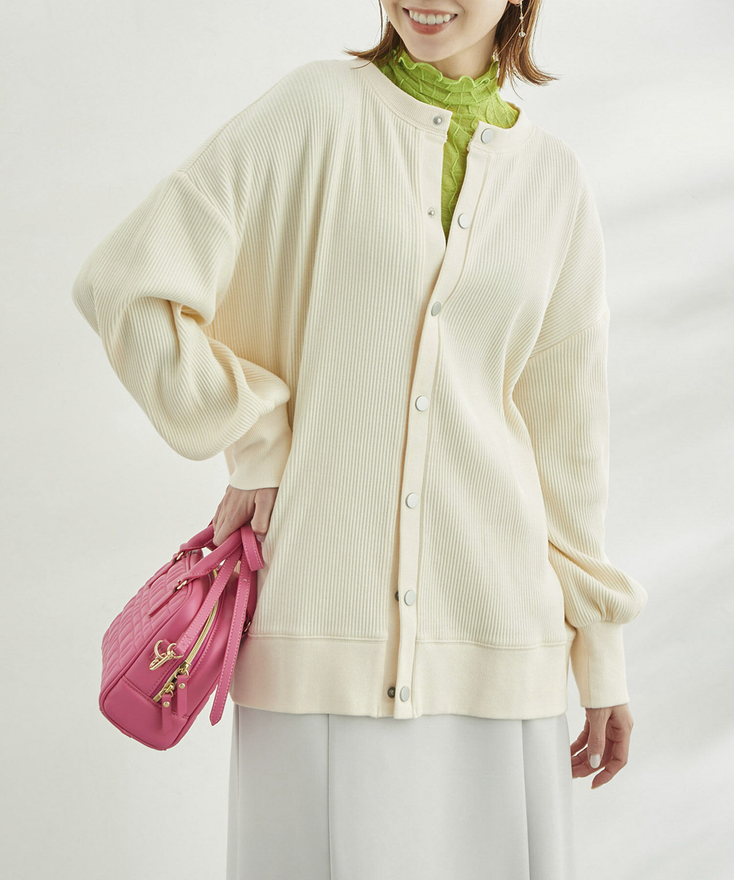 Rope&rsquo;Picnic「【WEB限定】テレコ袖ボリュームカーディガン」|カーディガン|