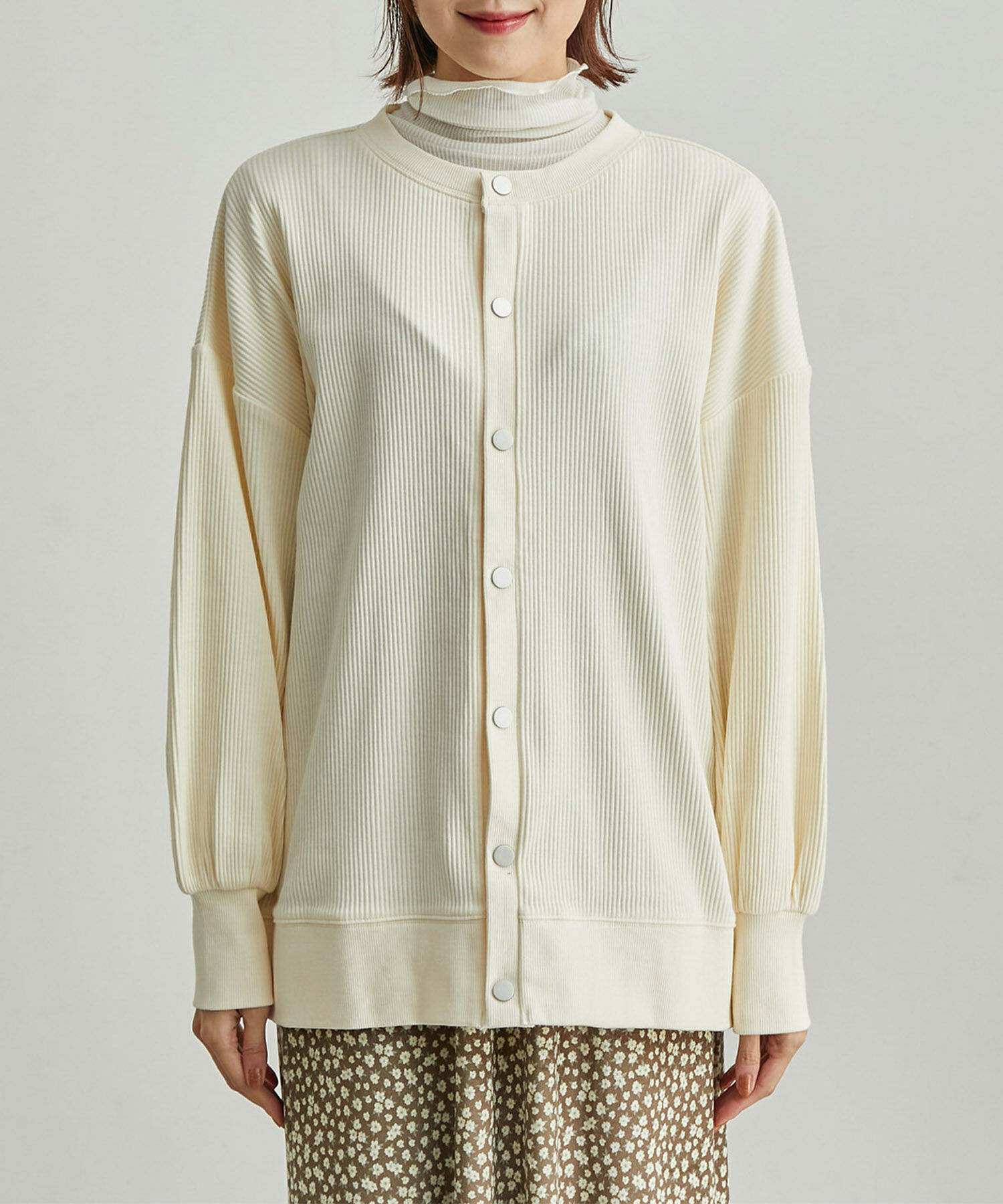 Rope&rsquo;Picnic「【WEB限定】テレコ袖ボリュームカーディガン」|カーディガン|