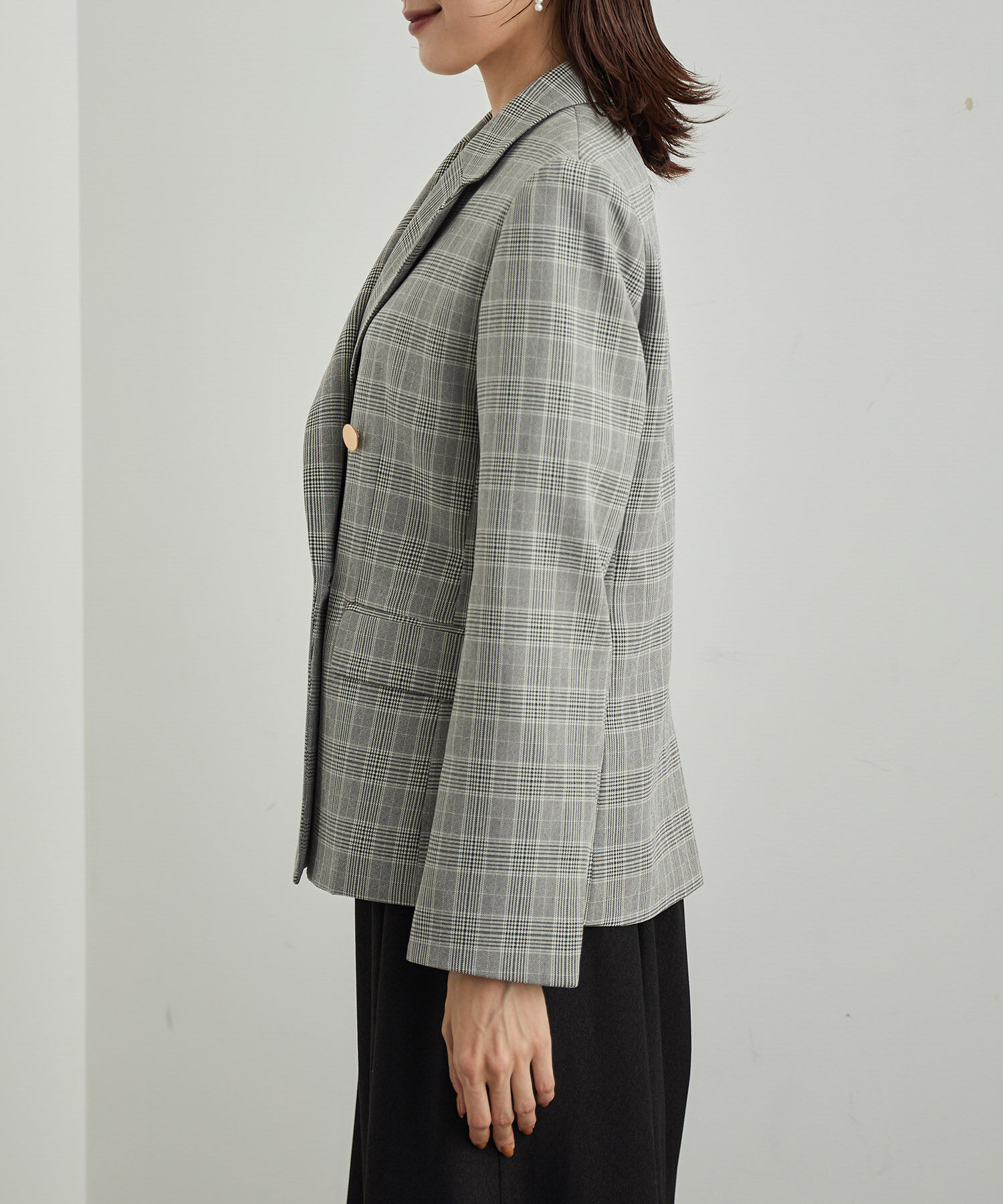 Rope&rsquo;Picnic「ウールライクサキソニーゴールドボタンジャケット(ショート丈)」|テーラードジャケット|