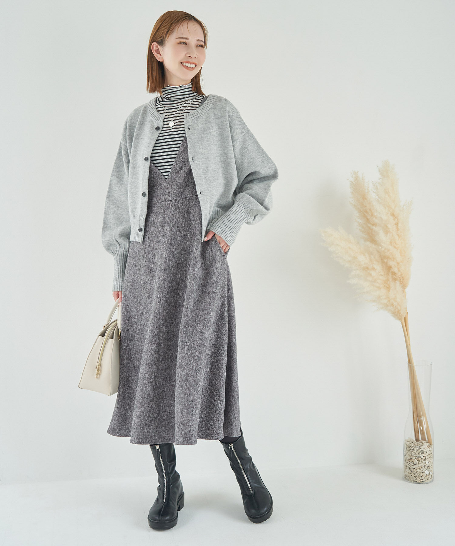 Rope&rsquo;Picnic「フレアーツイードジャンパースカート」|ジャンパースカート|