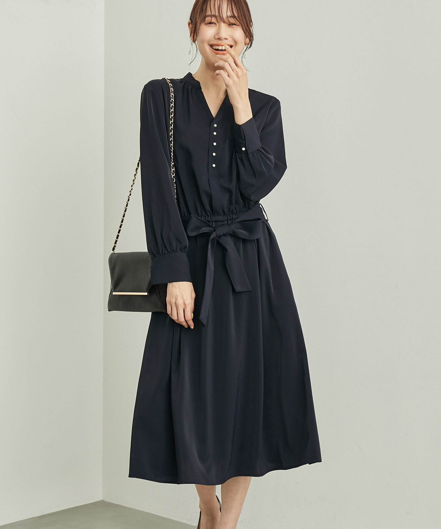 Rope&rsquo;Picnic「多機能ワンピース/パールワンピース」|ワンピース|ネイビー(40)