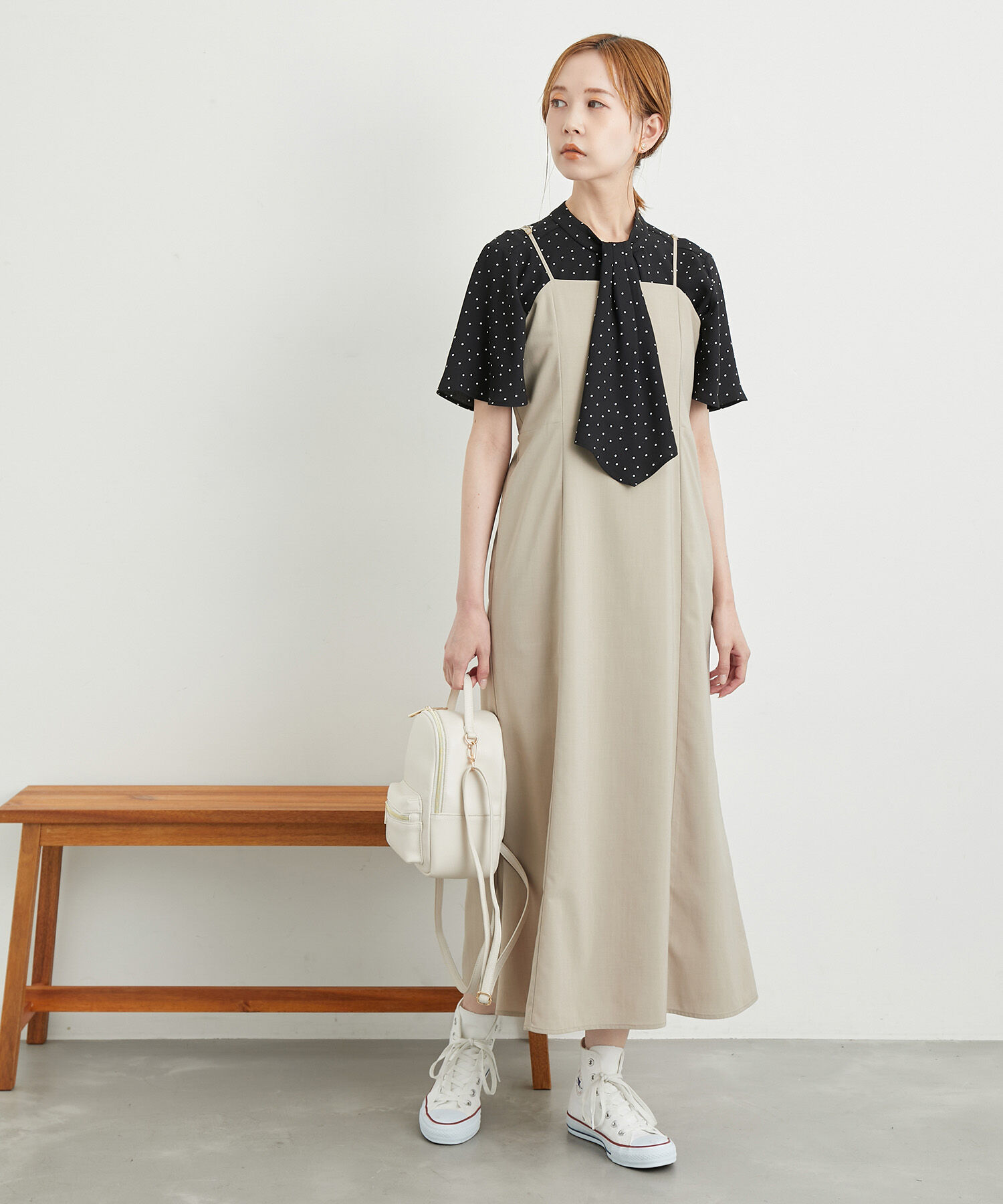 Rope&rsquo;Picnic「洗濯機OK・2WAY/サラサラボウタイハーフスリーブブラウス」|シャツ・ブラウス|