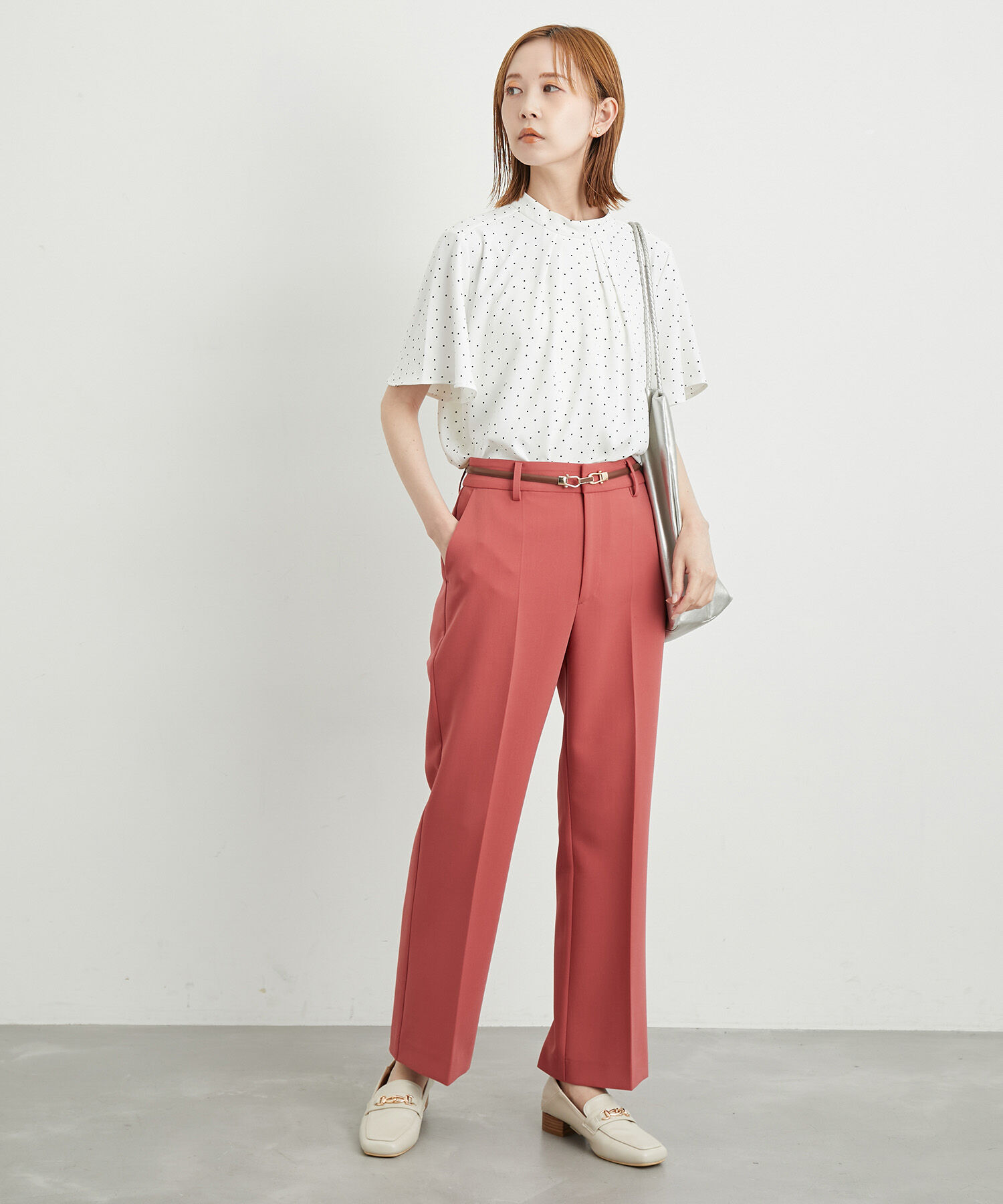 Rope&rsquo;Picnic「洗濯機OK・2WAY/サラサラボウタイハーフスリーブブラウス」|シャツ・ブラウス|