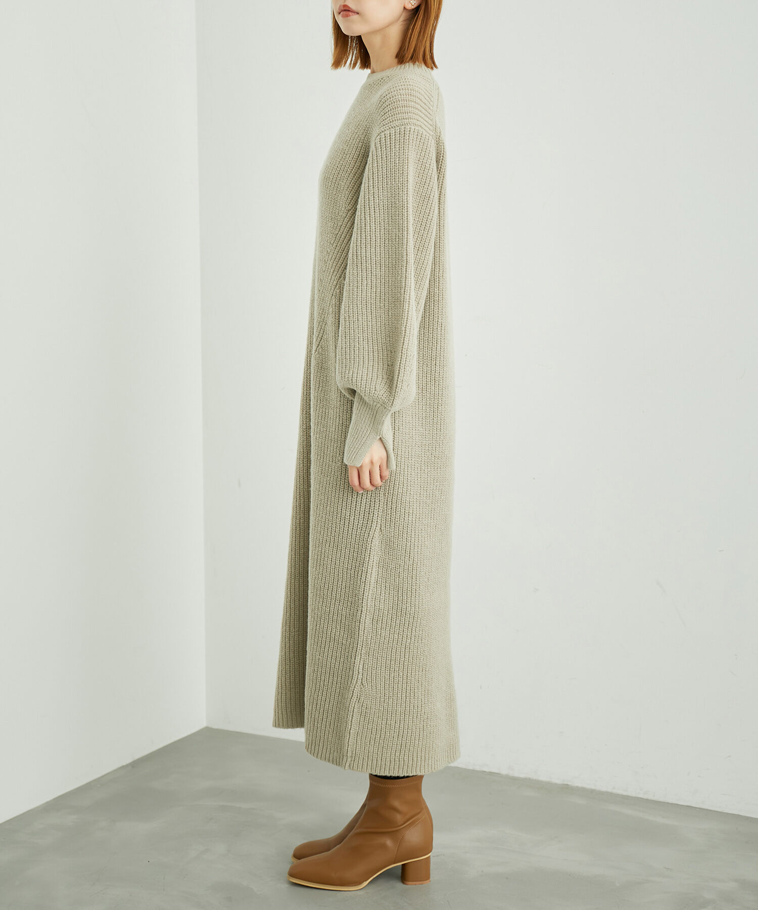 Rope&rsquo;Picnic「【WEB限定】袖ボリュームロングニットワンピース」|ワンピース|