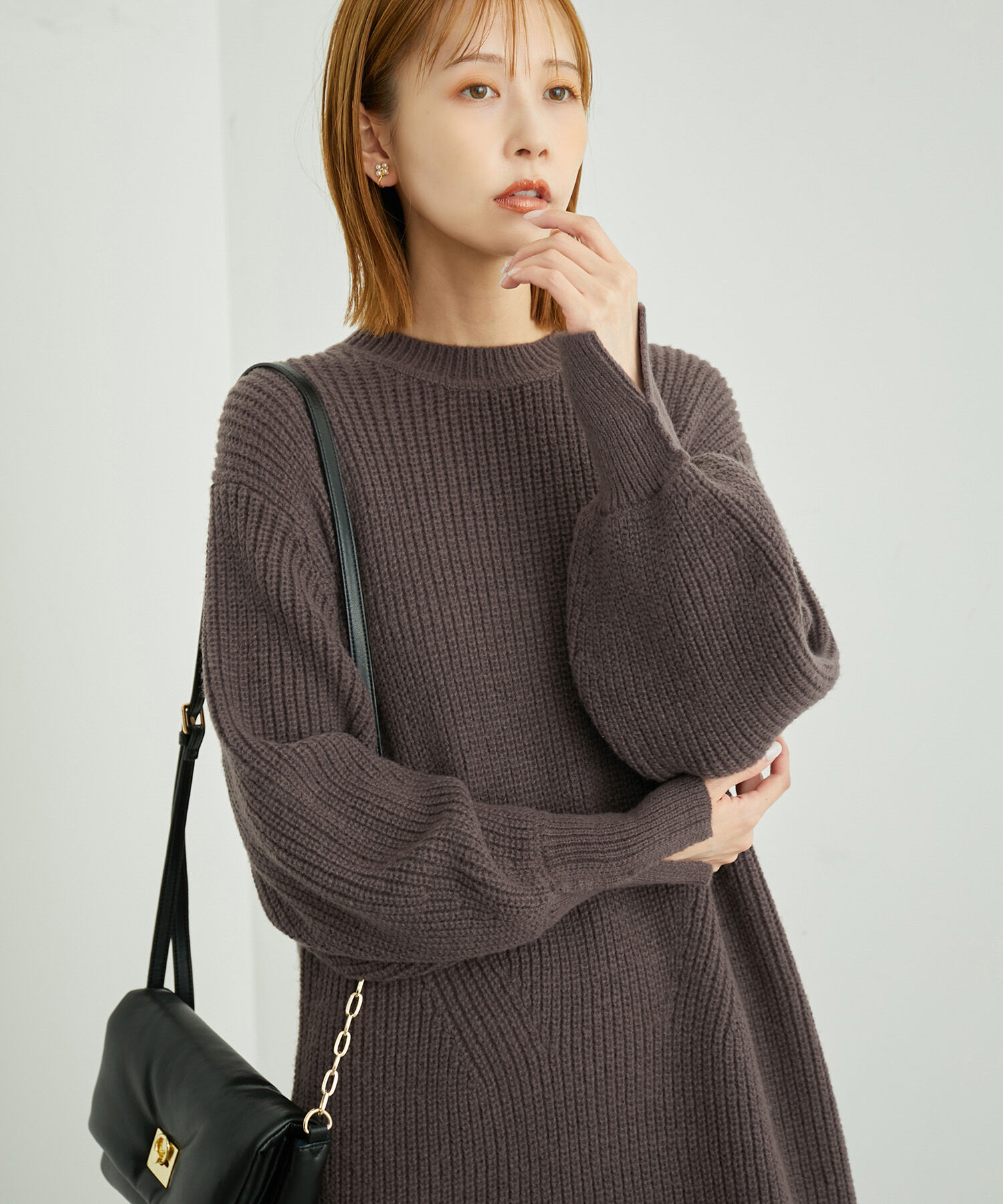 Rope&rsquo;Picnic「【WEB限定】袖ボリュームロングニットワンピース」|ワンピース|