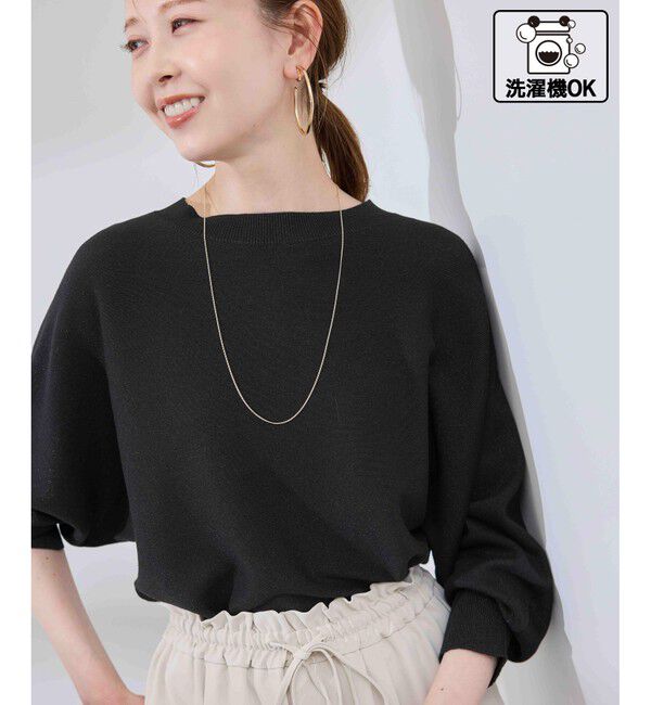 Rope&rsquo;Picnic「【洗濯機OK】ラメ混ドルマンニットプルオーバー」|ニット・セーター|ブラック(01)