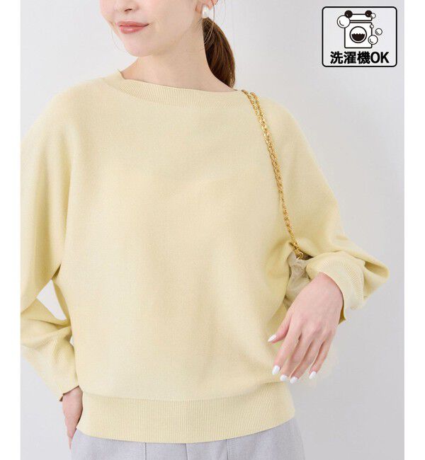 Rope&rsquo;Picnic「【洗濯機OK】ラメ混ドルマンニットプルオーバー」|ニット・セーター|イエロー(80)