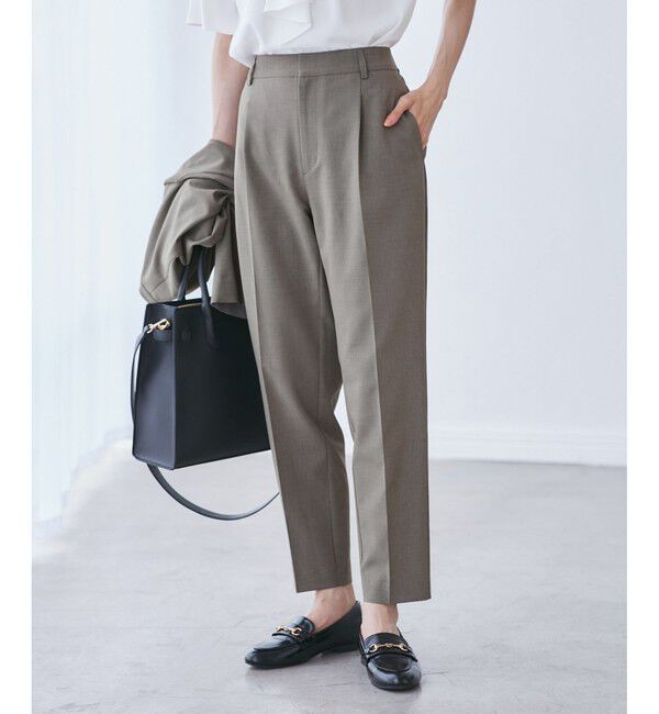 Rope&rsquo;Picnic「【UV対応】【リネンライク・シリーズ】テーパードパンツ/通勤・セットアップ対応」|チノ|