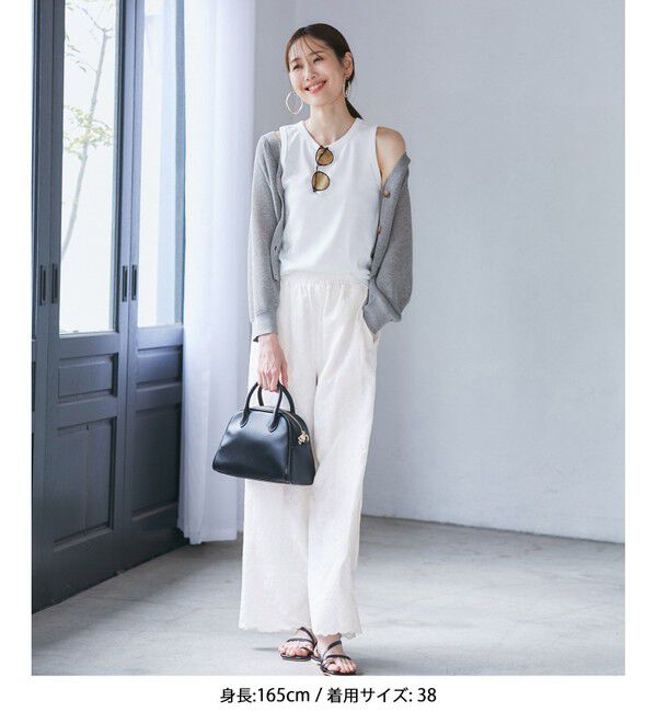 Rope&rsquo;Picnic「刺繍イージーワイドパンツ」|チノ|