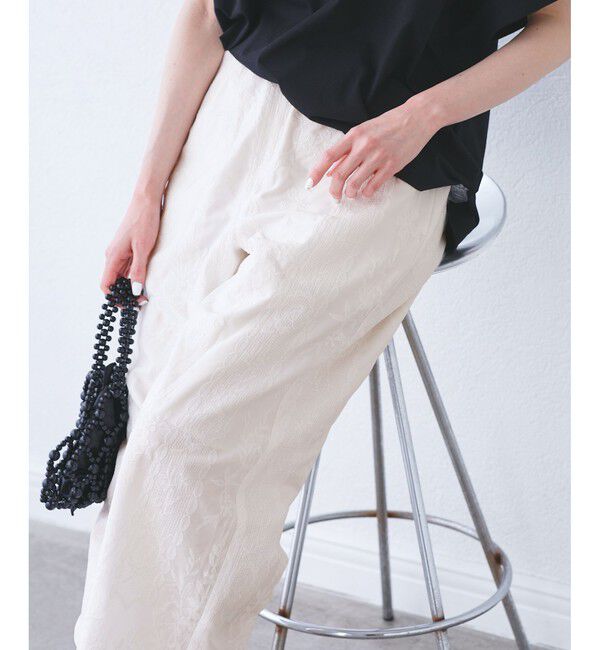 Rope&rsquo;Picnic「刺繍イージーワイドパンツ」|チノ|