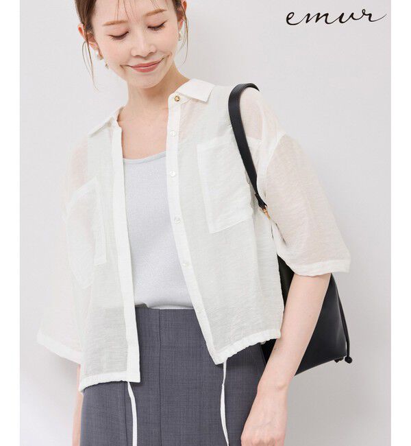 Rope&rsquo;Picnic「【emur/エミュール】シアーリネンタンブラーシャツ」|シャツ・ブラウス|オフホワイト(15)