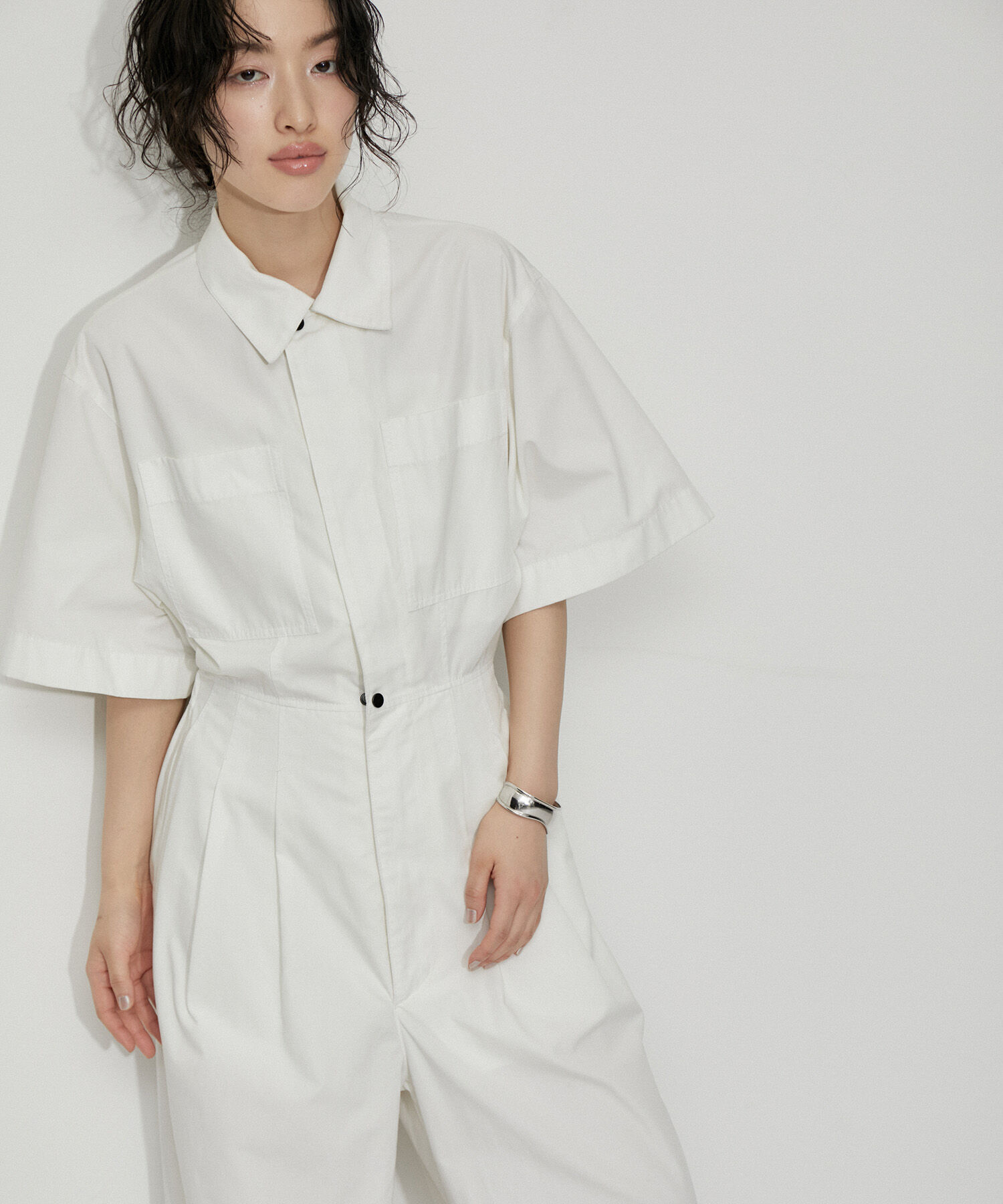 ADAM ET ROPE'「【サステナブル】バックイージージャンプスーツ」|オールインワン|ホワイト(10)