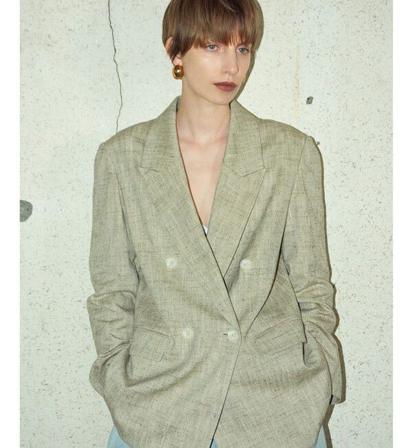 ADAM ET ROPE'「【EMOELLE】シルクネップテーラードジャケット」|テーラードジャケット|