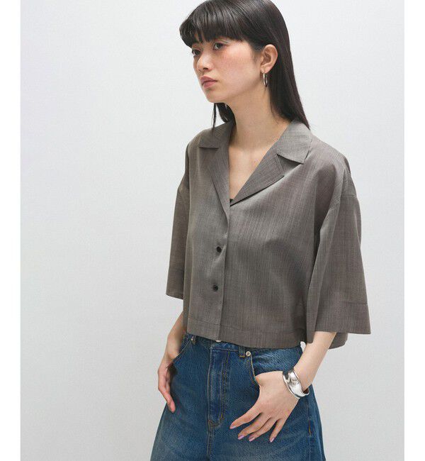 ADAM ET ROPE'「【接触冷感】ショートシャツジャケット」|シャツ・ブラウス|ベージュ(27)