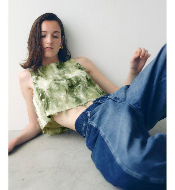 ADAM ET ROPE'「【サステナブル】リメイクライクコントラストデニム」|デニム|