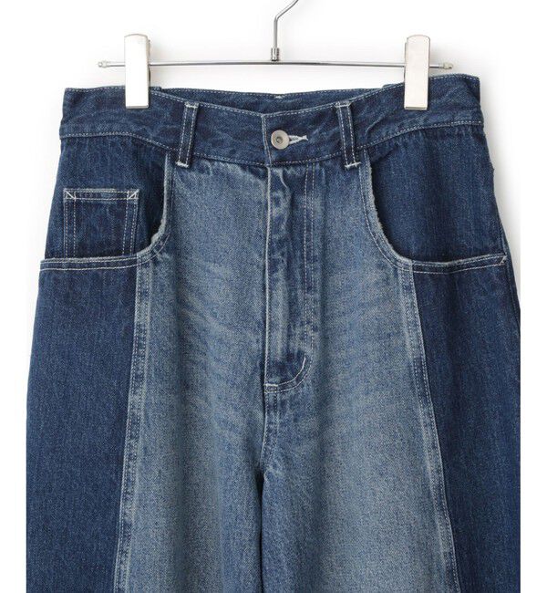 ADAM ET ROPE'「【サステナブル】リメイクライクコントラストデニム」|デニム|