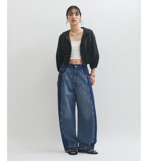 ADAM ET ROPE'「【サステナブル】リメイクライクコントラストデニム」|デニム|