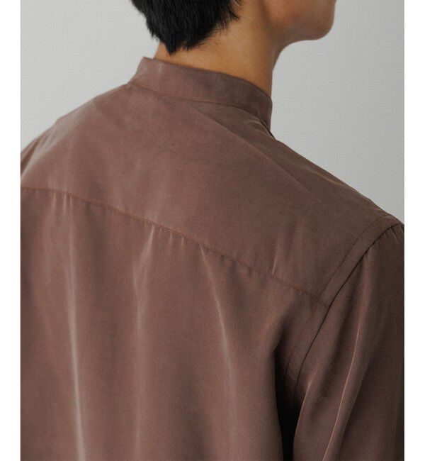 ADAM ET ROPE'「スエードタッチ レーヨン バンドカラーシャツ」|シャツ・ブラウス|