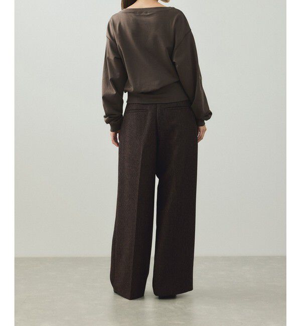 ADAM ET ROPE'「【EMOELLE】へリンボーンワイドパンツ」|チノ|