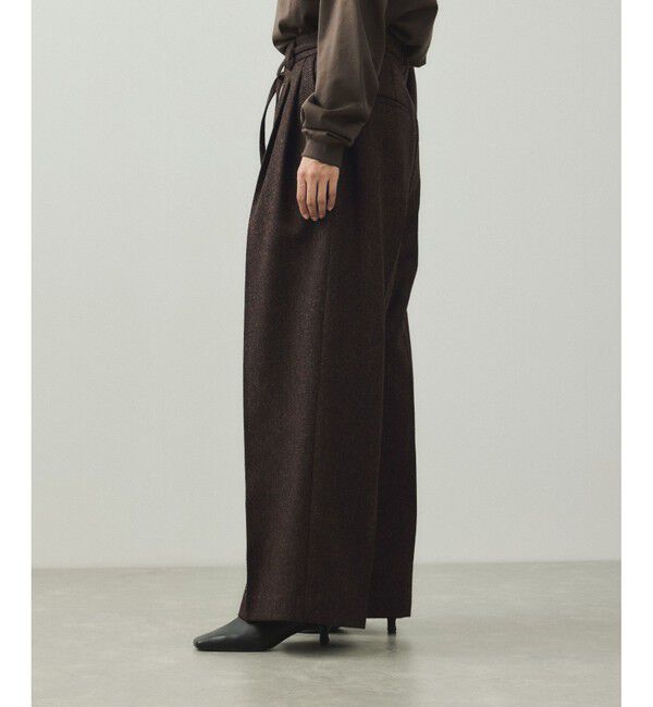 ADAM ET ROPE'「【EMOELLE】へリンボーンワイドパンツ」|チノ|