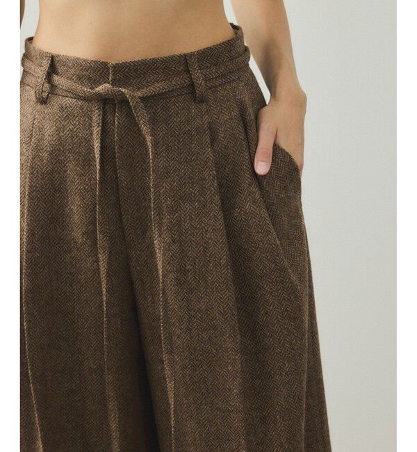 ADAM ET ROPE'「【EMOELLE】へリンボーンワイドパンツ」|チノ|