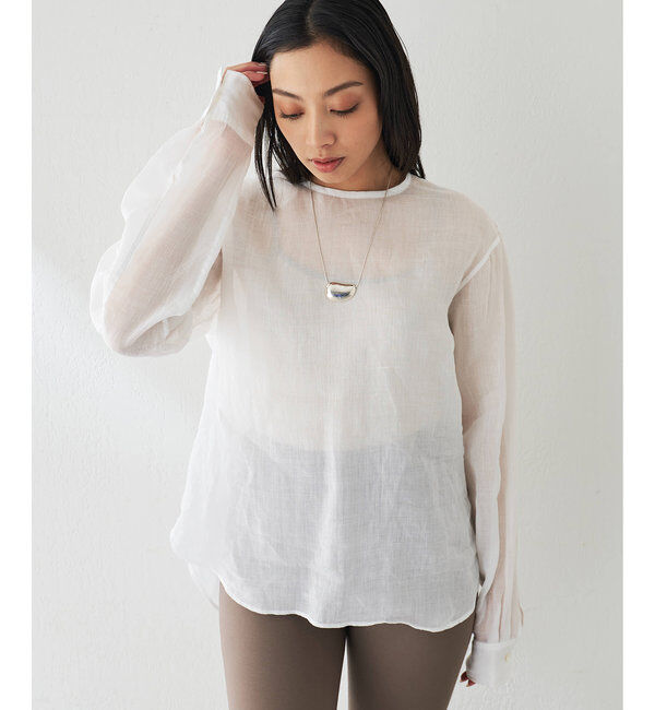  「クルーネックラミーブラウス」|シャツ・ブラウス|