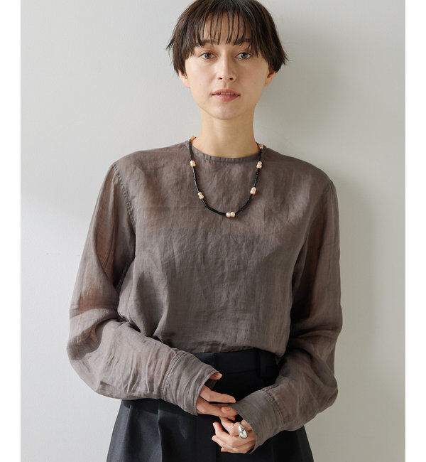  「クルーネックラミーブラウス」|シャツ・ブラウス|