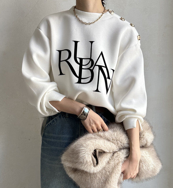  「【WEB限定】ゴールドボタンロゴトップス」|Tシャツ・カットソー|オフホワイト