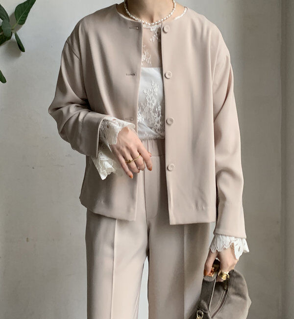  「【オケージョン対応】【WEB限定】ノーカラージャケット」|ブルゾン・スタジャン|