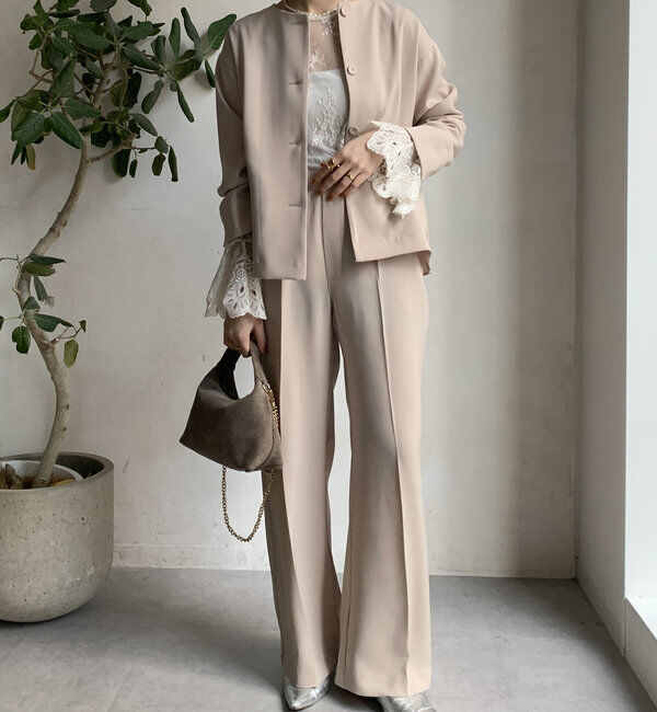  「【オケージョン対応】【WEB限定】ノーカラージャケット」|ブルゾン・スタジャン|