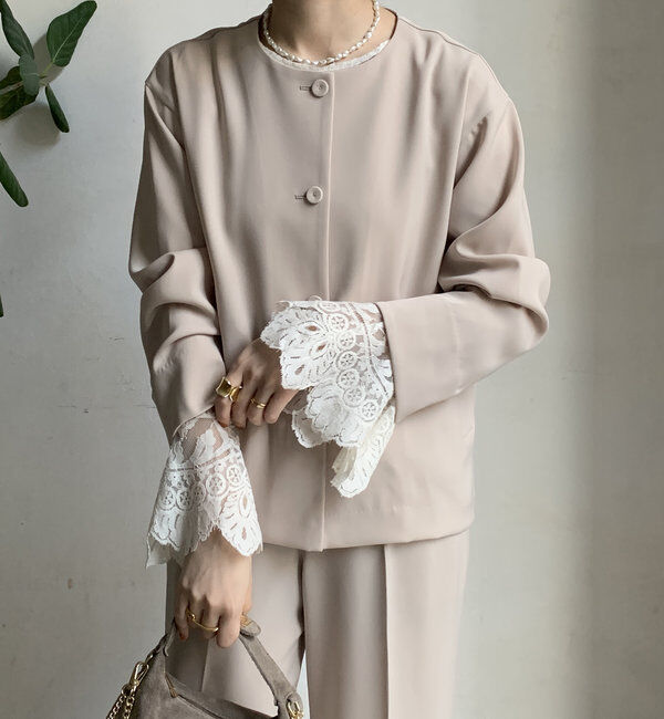  「【オケージョン対応】【WEB限定】ノーカラージャケット」|ブルゾン・スタジャン|