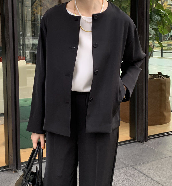  「【オケージョン対応】【WEB限定】ノーカラージャケット」|ブルゾン・スタジャン|