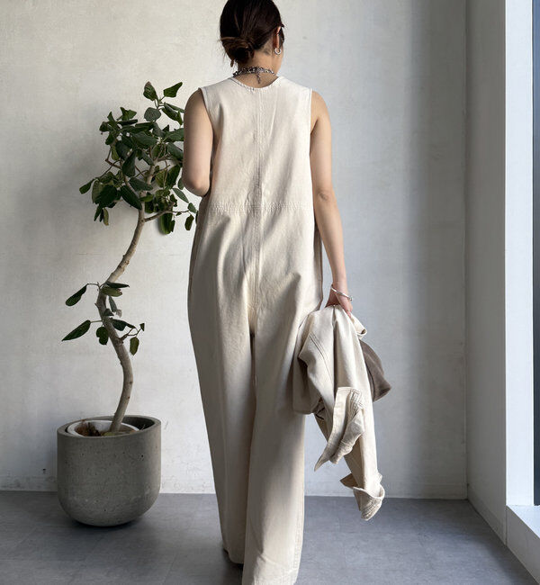  「【WEB限定】バックVデニムサロペット」|ワンピース|