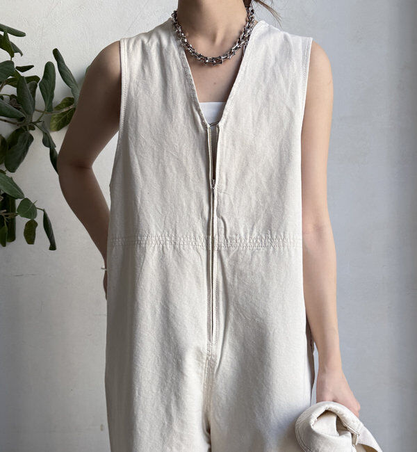  「【WEB限定】バックVデニムサロペット」|ワンピース|