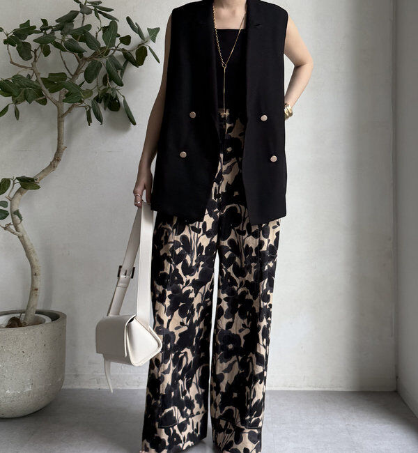  「【WEB限定】フラワープリントワイドパンツ」|チノ|