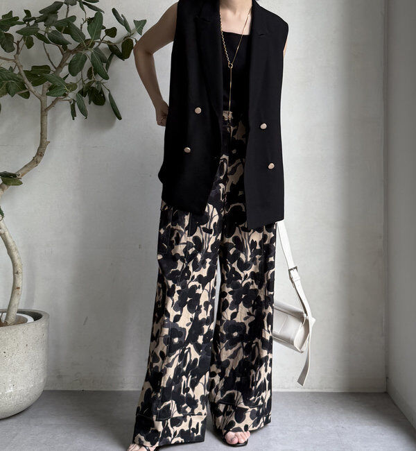  「【WEB限定】フラワープリントワイドパンツ」|チノ|